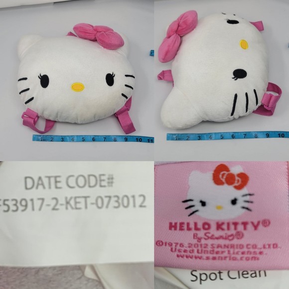 Hello Kitty Sanrio Plush Backpack Face 2012 y2k kawaii pink white - Picture 11 of 11